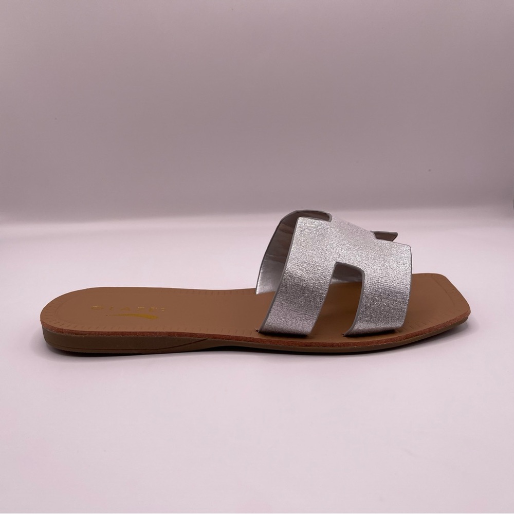 Glaze Silver Slide Sandals